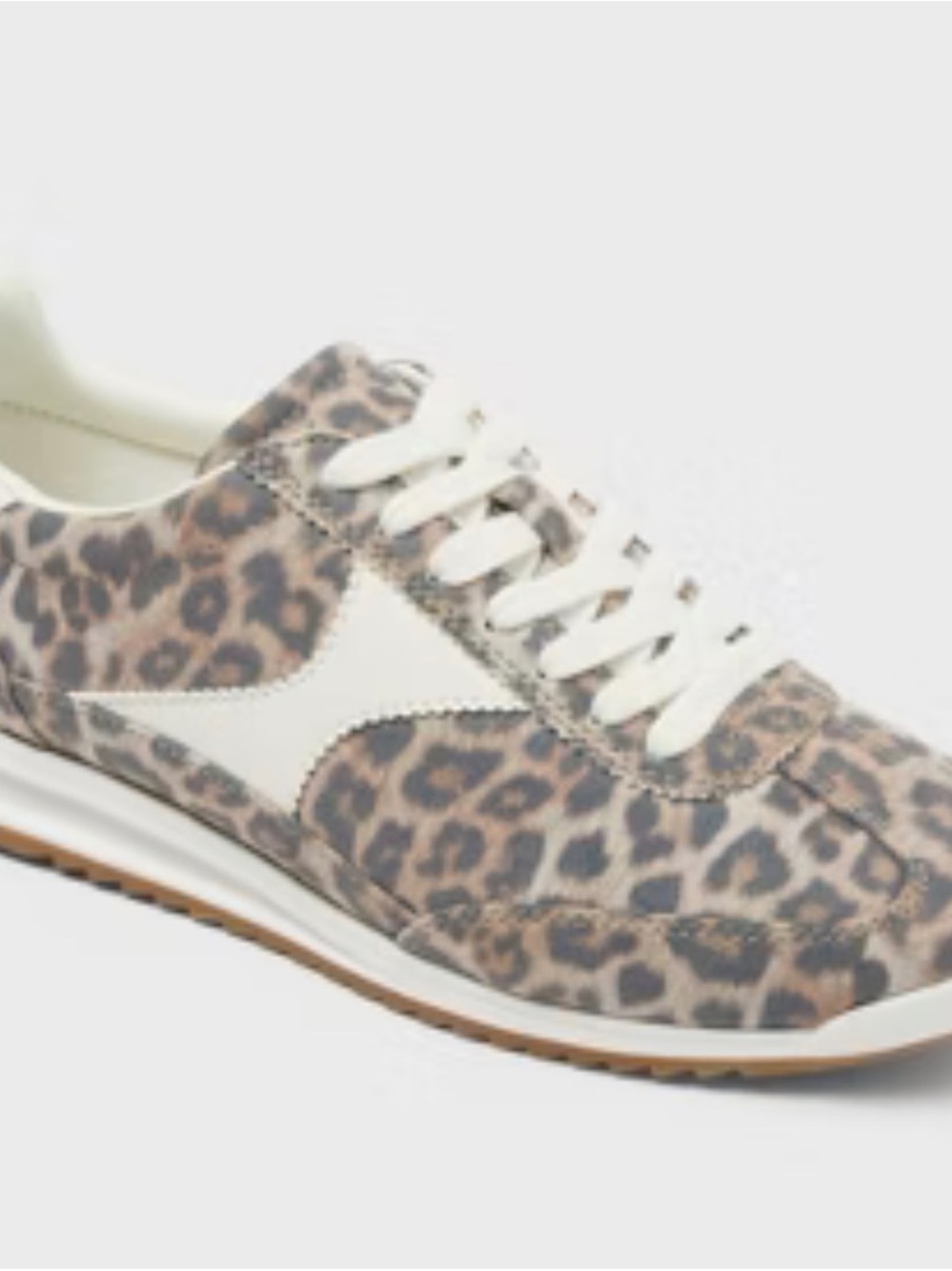Universal Thread Leopard-Print Lace-Up Sneaker in Brown and White